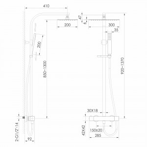 Система душова Imprese GRAFIKY для душу термостат чорний нікель ZMK0424070480 фото