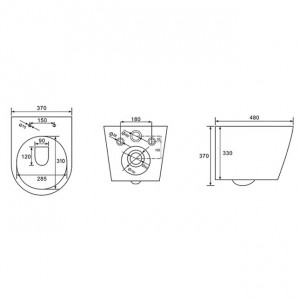 Унітаз підвісний Imprese JESS Rimless 48х37х37 сидіння Duroplast Slim Slow-closing i11330 фото