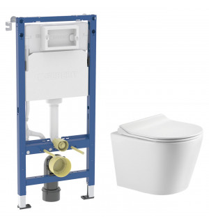 Комплект інсталяції Imprese DOBRY унітаз twist сидіння duroplast + DUOFIX Basic без клавіші c06822200+458.103.00.2 фото
