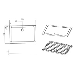 Піддон прямокутний Imprese ShowerPad 80х120х3.5 SPS-1280 фото