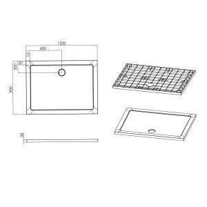 Піддон прямокутний Imprese ShowerPad 90х120х3.5 SPS-1290 фото