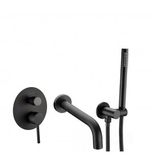 Смеситель для ванны и душа VBI MILANO BLACK скрытого монтажа VBI-050107BL фото