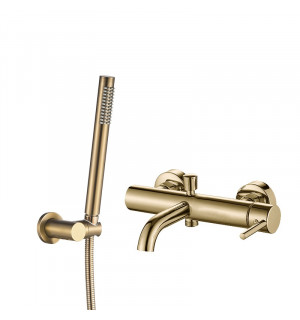 Смеситель для ванны и душа VBI MILANO BRUSHED GOLD настенный VBI-050106BG
фото