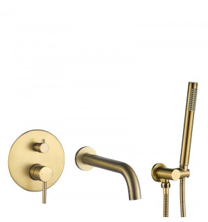Смеситель для ванны и душа VBI MILANO BRUSHED GOLD скрытого монтажа VBI-050107BG фото