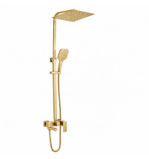 Душевая система наружного монтажа VBI LORENO BRUSHED GOLD с изливом VBI-050211BG фото