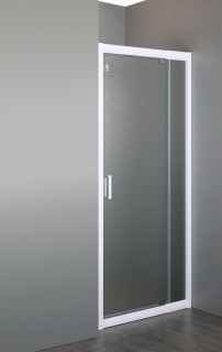 Дверь в нишу распашная Eger 70~80*185 см, профиль белый регулируемый, стекло "Zuzmara" (599-111)