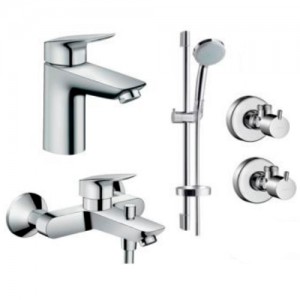 Набор смесителей для ванны  HANSGROHE Logis 100 711714411 (71100000+71400000+27772000+13901000-2шт)