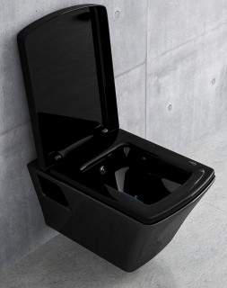 Унитаз подвесной TEO black в комплекте с сиденьем slow-closing 13-88-422 black