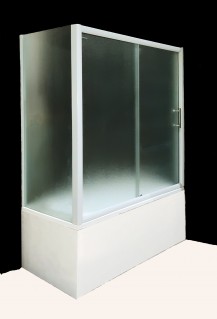 Глухое стекло на ванну KO&PO  F (70) W профиль белый стекло матовое