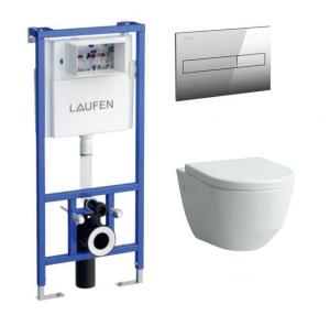 Комплект инсталляция для унитаза LAUFEN RIMLESS (H8946650000001)+  унитаз подвесной Laufen Pro 8209560000001 soft close