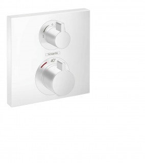 Термостат для душа с переключающим вентилем Hansgrohe Ecostat Square 15714700 белый мат