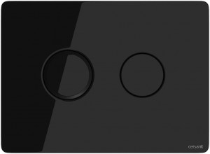 Кнопка смыва пневматическая Cersanit ACCENTO CIRCLE, черное стекло S97-053
