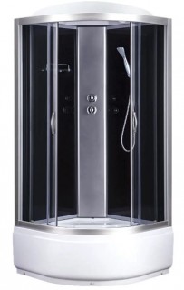 Гидробокс Sansa 8890 D сатин, стекло серое/черное без КПУ, 900х900х450х2150 мм