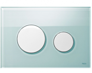 Панель смыва TECE TECEloop стекло зеленое кнопки белые 9240651