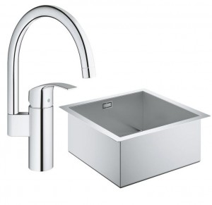 Набор Grohe EX Sink 31578SD0 кухонная мойка K700 (45 cm) + смеситель Grohe Eurosmart 33202002
