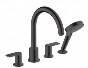 Смеситель для ванны Hansgrohe Vernis Shape на 4 отверстия черный матовый 71459670