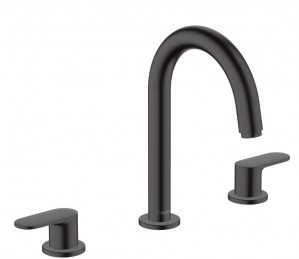 Смеситель для умывальника Hansgrohe Vernis Blend на 3 отверстия с донным клапаном pop-up черный матовый 71553670