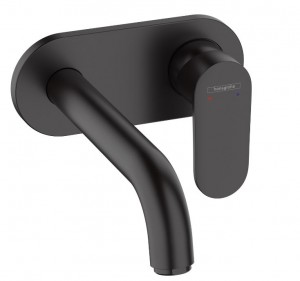 Смеситель для умывальника Hansgrohe Vernis Blend со стены скрытого монтажа 205 мм черный матовый 71576670