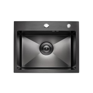 Кухонная мойка Platinum Handmade PVD черная 500х450х220 (толщина 3.0/1.5 мм + корзина и дозатор в комплекте) 33606