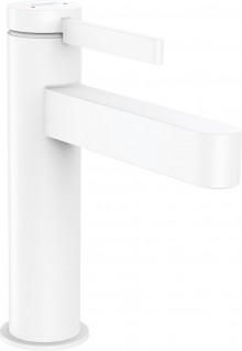 Смеситель для умывальника Hansgrohe Finoris 110 с донным клапаном push-open белый матовый 76020700