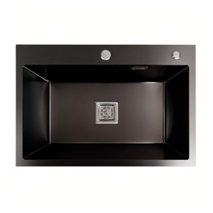 Кухонная мойка Platinum Handmade 650x450x230 мм PVD черная HSB 37021