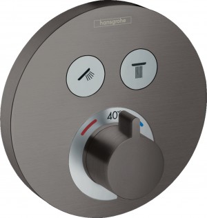 Термостат Hansgrohe ShowerSelect S два потребителя черный матовый хром 15743340
