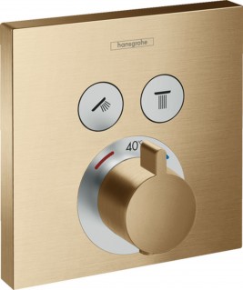 Термостат Hansgrohe ShowerSelect два потребителя матовая бронза 15763140