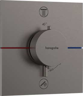 Термостат Hansgrohe ShowerSelect Comfort E 15572340 два потребителя черный матовый хром