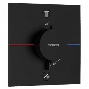 Термостат Hansgrohe ShowerSelect Comfort E 15572670 два потребителя черный матовый