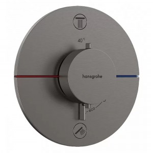 Термостат Hansgrohe ShowerSelect Comfort S 15554340 два потребителя черный матовый хром