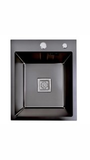 Кухонная мойка Platinum Handmade HSBB PVD черная 40x50 см (квадратный сифон, 3.0,/1.0) SP000039891