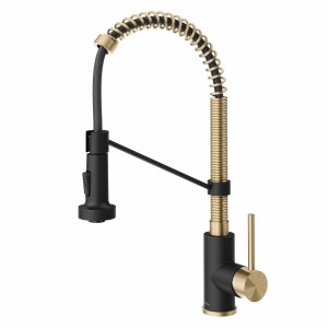 Кухонный смеситель Kraus KPF-1610SFACBMB бронза + черный мат