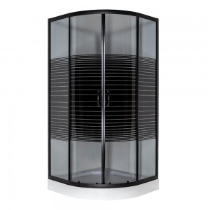 Душова кабіна VIVIA 091 Black s line JK New 90*90*191 мілкий піддон