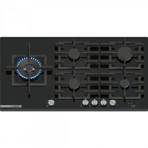 Газовая варочная поверхность Bosch PRS9A6H40 90 см черное стекло