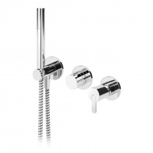 Смеситель скрытого монтажа на 3 отверстия с 2 выходами и ручным душем Bruma Leaf 167 311 5CR Cromado