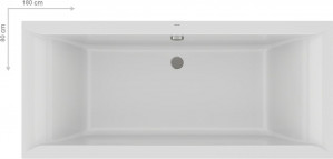 Ванна акриловая Ravak FAVORIT 180x80 см XC00100124