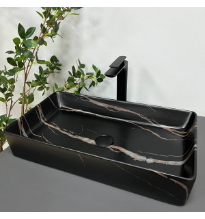 Умывальник VBI TRIEST BLACK STONE MATT накладной VBI-012703