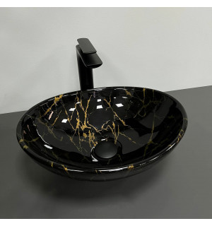 Умывальник VBI PARMA MARBLE BLACK GLOSSY накладной VBI-011004