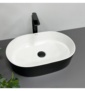 Умывальник VBI VERONA 50 BLACK WHITE накладной VBI-011309