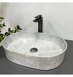 Умывальник VBI VERONA 50 GREY STONE GLOSSY накладной VBI-011310