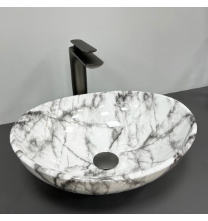 Умывальник VBI PARMA STATUARIO GREY VEINS GLOSSY накладной VBI-011010