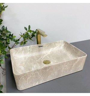 Умывальник VBI ARABBA M BEIGE STONE MATT накладной VBI-013504