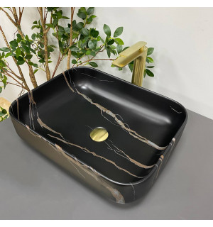 Умывальник VBI PALERMO BLACK STONE MATT накладной VBI-012306