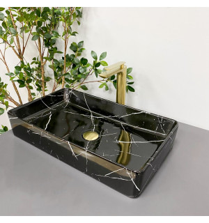 Умывальник VBI TRIEST BLACK MARMO GLOSSY накладной VBI-012707