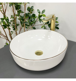 Умывальник VBI BARI S WHITE GOLD EDGE накладной VBI-011605