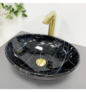 Умывальник VBI PARMA BLACK STONE GLOSSY накладной VBI-011014