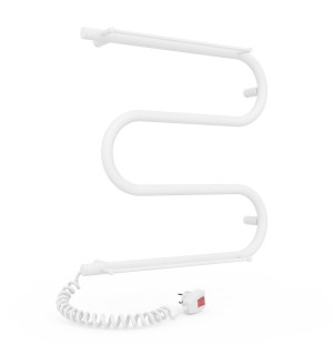 Электрический полотенцесушитель Laris Зебра Змеевик 25 ЧК3 500 х 500 Э с 2-мя полками подкл. слева