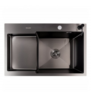 Кухонна мийка CM 78*50C R VALESO Handmade PVD чорна з поглибленою полицею 3,0/0,8 SP000045392