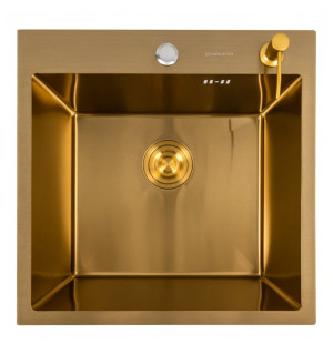 Кухонна мийка 50*50 PVD Gold Valeso Handmade сифон круглий, 3,0/0,8 SP000044305