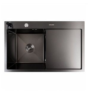 Кухонна мийка CM 78*50 L чорна PVD VALESO Handmade круглий сифон 3,0/0,8 SP000044289
